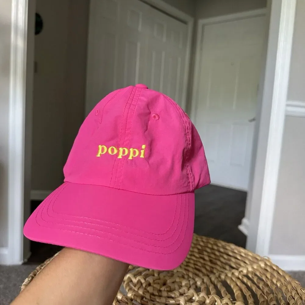 Authentic Poppi Soda Baseball Cap In Pink & Yellow NWOT Rare Merch